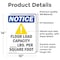 Signmission Floor Load Capacity Sign With Symbol, 10 in W x Rectangle, Vinyl Decal OS-2PACK-NS-D-1014-V-12792 - alternate 4